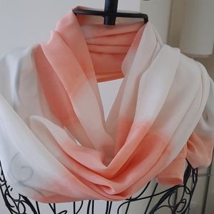 Light Pink Ombre SILK Long Scarf